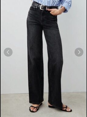 AYR Secret Sauce Jeans Black Wide Leg Straight Leg Size 26 Short